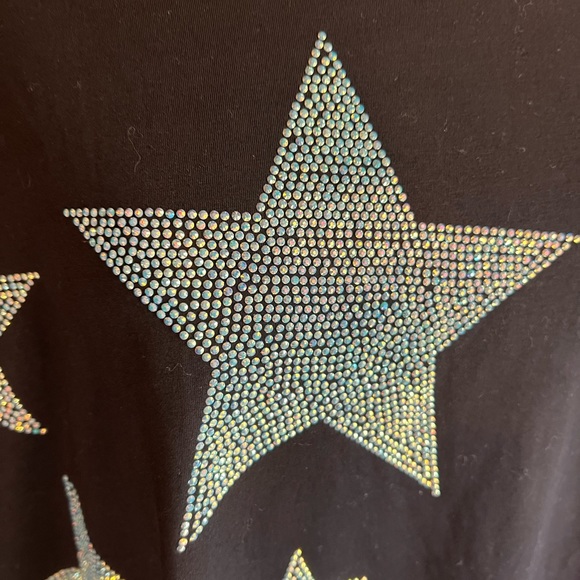 Mc Lorene black oversized tunic tee with iridescent stars one size - Picture 4 of 12